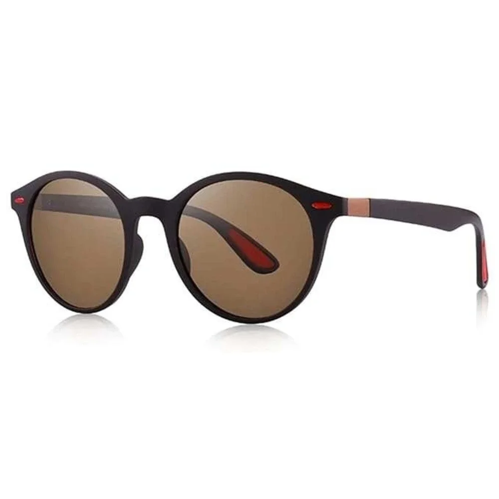 Sunglasses Brown Lens Circle Frame Fashion‎ Model Fashionable Beach Casual Style